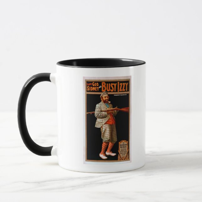 Funny Geo. Sidney as Busy Izzy Theatre Poster Mug (Left)