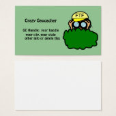 Funny Geocacher Geocaching Handle Signature Card (Front & Back)