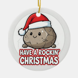 Funny geologist ceramic ornament