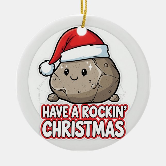 Funny geologist ceramic ornament (Front)