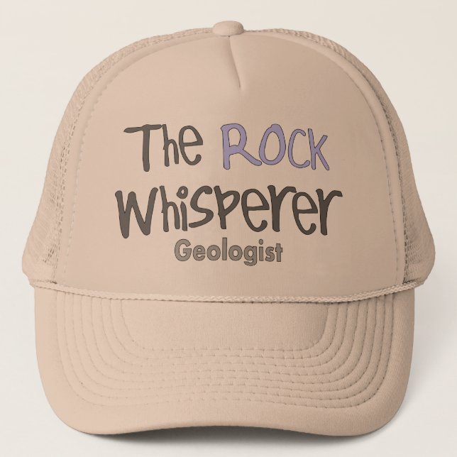 Funny Geologist Gifts "The Rock Whisperer" Hat (Front)