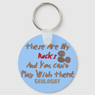 Funny Geologist Gifts "These Are My Rocks" Keychain