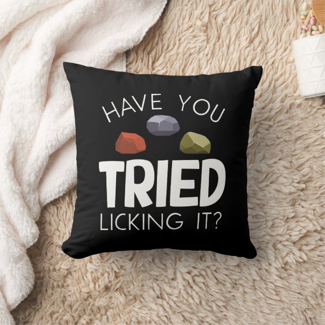 Funny Geologist Lapidary Rock Collector Rockhound Throw Pillow (Blanket)