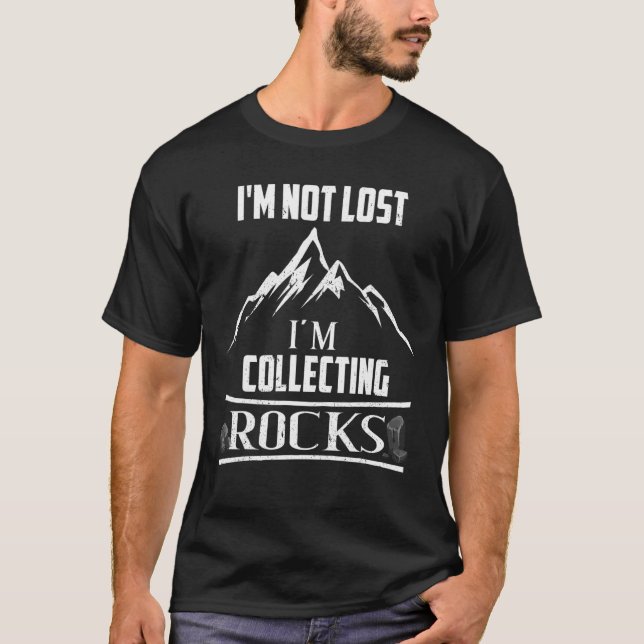 Funny Geologist Rocks Collecting Rockhound Retro V T-Shirt (Front)