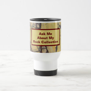 Funny Geologist Yellow Red Marbled Stone Rockhound Travel Mug