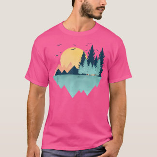 Funny Geometric Mountain Abstract Geometry Outdoor T-Shirt