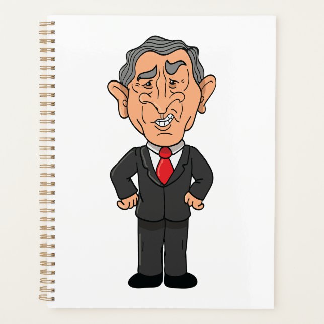 Funny George W Bush Political Caricature Planner (Front)