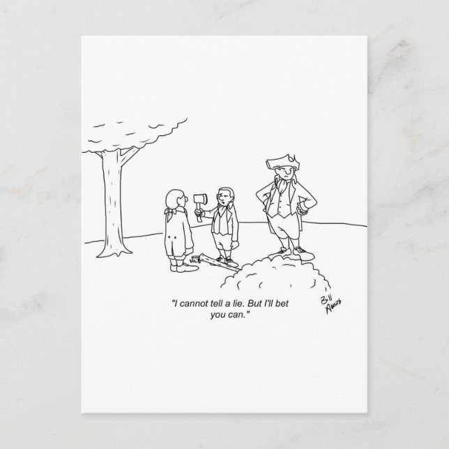 Funny George Washington Cherry Tree Gift! Postcard (Front)