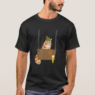 Funny German cat with a beer Oktoberfest T-Shirt