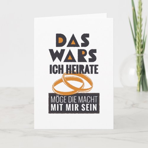 Funny German Marriage Card