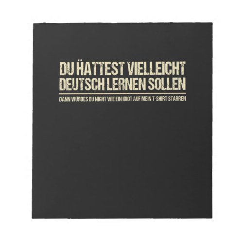 funny german saying notepad