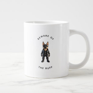 Funny German Shepherd "Beware of the Ruff"  Giant Coffee Mug