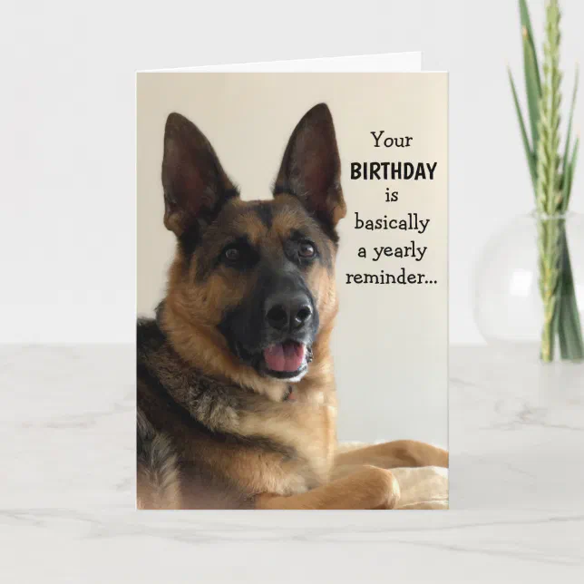 Funny German Shepherd Birthday Card | Zazzle