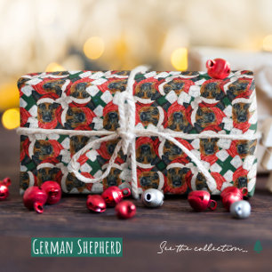 Funny German Shepherd Christmas Pattern Wrapping Paper