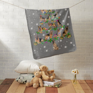 Funny German Shepherd Christmas Tree Decor Ornamen Baby Blanket