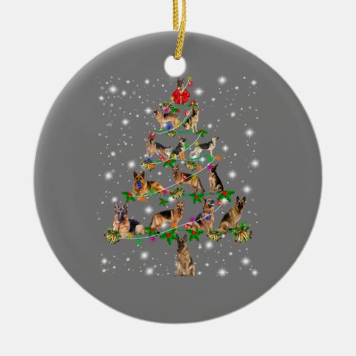 Funny German Shepherd Christmas Tree Decor Ornamen Ceramic Ornament