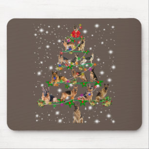 Funny German Shepherd Christmas Tree Decor Ornamen Mouse Pad