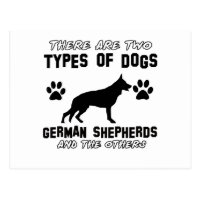 Funny german shepherd designs postcard