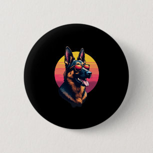 Funny German Shepherd Dog Design Art Costume Outfi Button