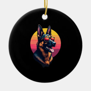 Funny German Shepherd Dog Design Art Costume Outfi Ceramic Ornament