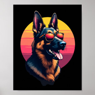 Funny German Shepherd Dog Design Art Costume Outfi Poster