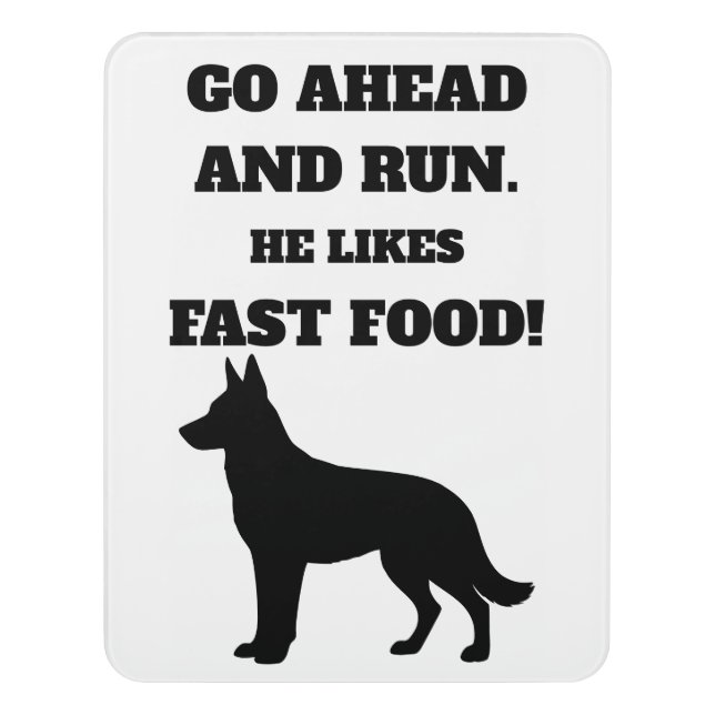Funny German Shepherd Dog Door Sign (Contemporary Vert)
