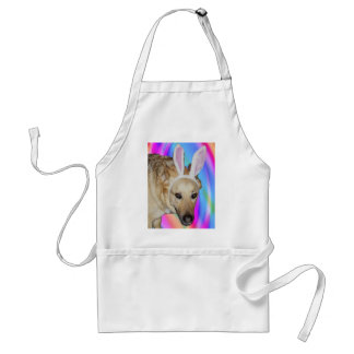 Funny German Shepherd Dog & Easter Bunny Ears Adult Apron