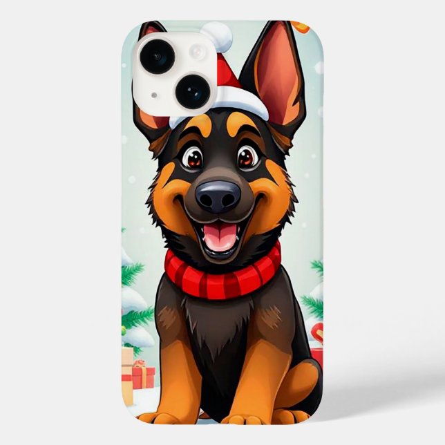 Funny German Shepherd Dog Festive Christmas❄️🎁✨ Case-Mate iPhone Case (Back)
