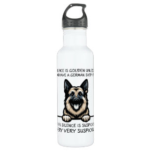 Funny German Shepherd Dog Stainless Steel Water Bottle