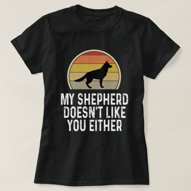 Funny German Shepherd Ears Up System Armed Dog Own T-Shirt (Design Front)