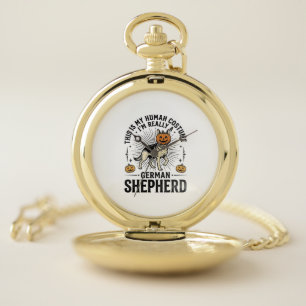 Funny German Shepherd Halloween Costume Dog Design Pocket Watch