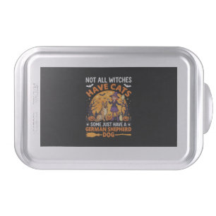 Funny German Shepherd Halloween Witch Dog Cake Pan