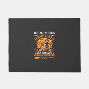 Funny German Shepherd Halloween Witch Dog Doormat