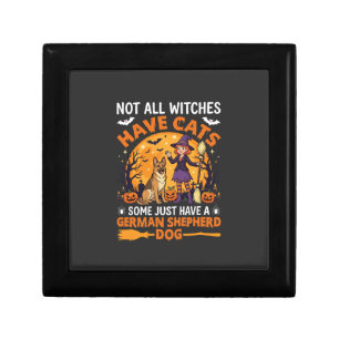 Funny German Shepherd Halloween Witch Dog Gift Box