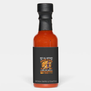 Funny German Shepherd Halloween Witch Dog Hot Sauces
