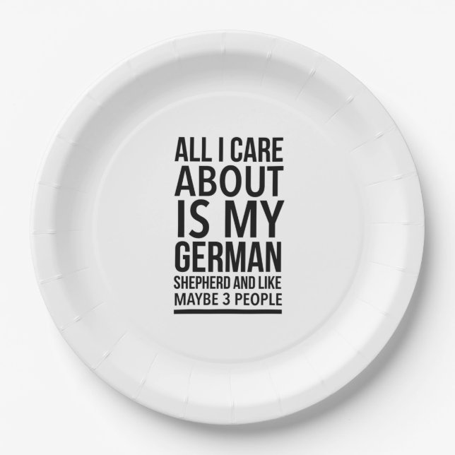 Funny German shepherd Paper Plates (Front)