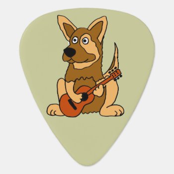 Funny German Shepherd Playing Guitar Guitar Pick by Petspower at Zazzle
