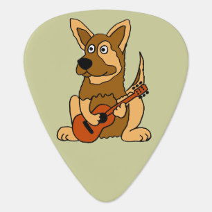 Funny German Shepherd Playing Guitar Pick