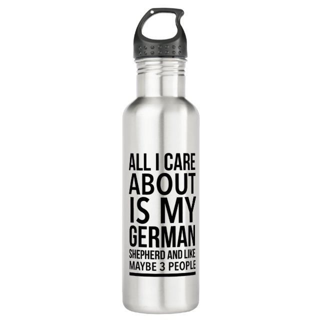 Funny German shepherd Stainless Steel Water Bottle (Front)