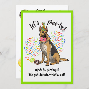 Funny German Sherherd Birthday Party Invite