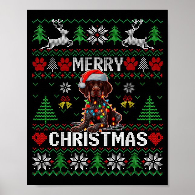 Funny German Shorthaired Inter Dog Ugly Xmas Sweat Poster (Front)
