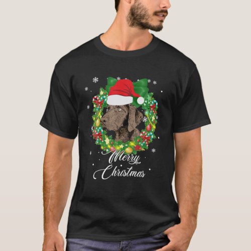 Funny German Shorthaired Pointer Dog Snow Christma T_Shirt