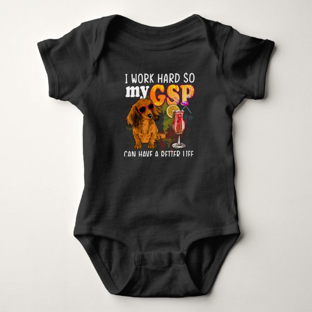 Funny German Shorthaired Pointer Gifts GSP Lover Baby Bodysuit (Front)