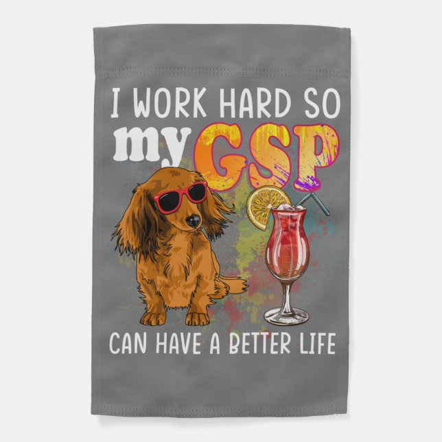 Funny German Shorthaired Pointer Gifts GSP Lover Garden Flag (Front)