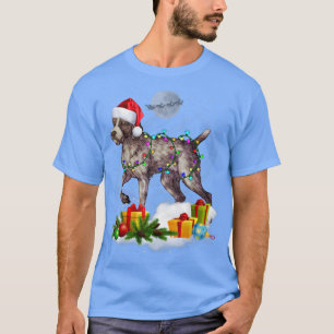 Funny German Wirehaired Pointer Dog Christmas Ligh T-Shirt