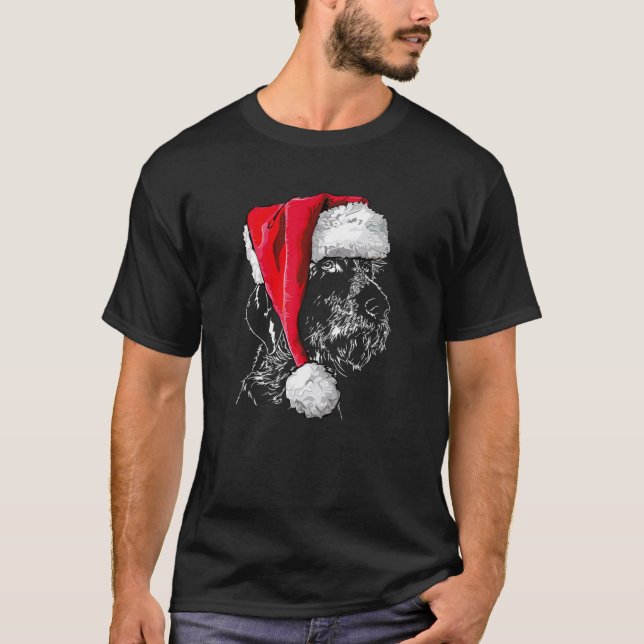 Funny German Wirehaired Pointer Santa Christmas Do T-Shirt (Front)