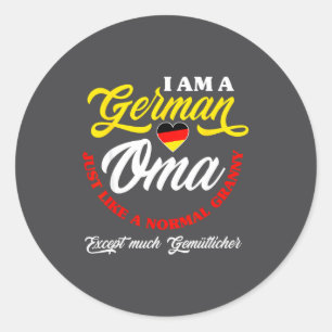 Funny Germany German Oma German Granny Deutsche Om Classic Round Sticker
