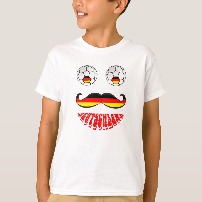 Funny Germany Soccer Football Face T-Shirt (Front)