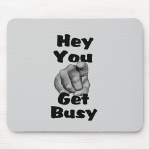 Funny Get Busy Finger Mouse Pad