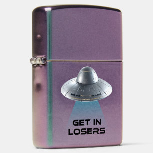 Funny "Get in Losers" UFO Zippo Lighter